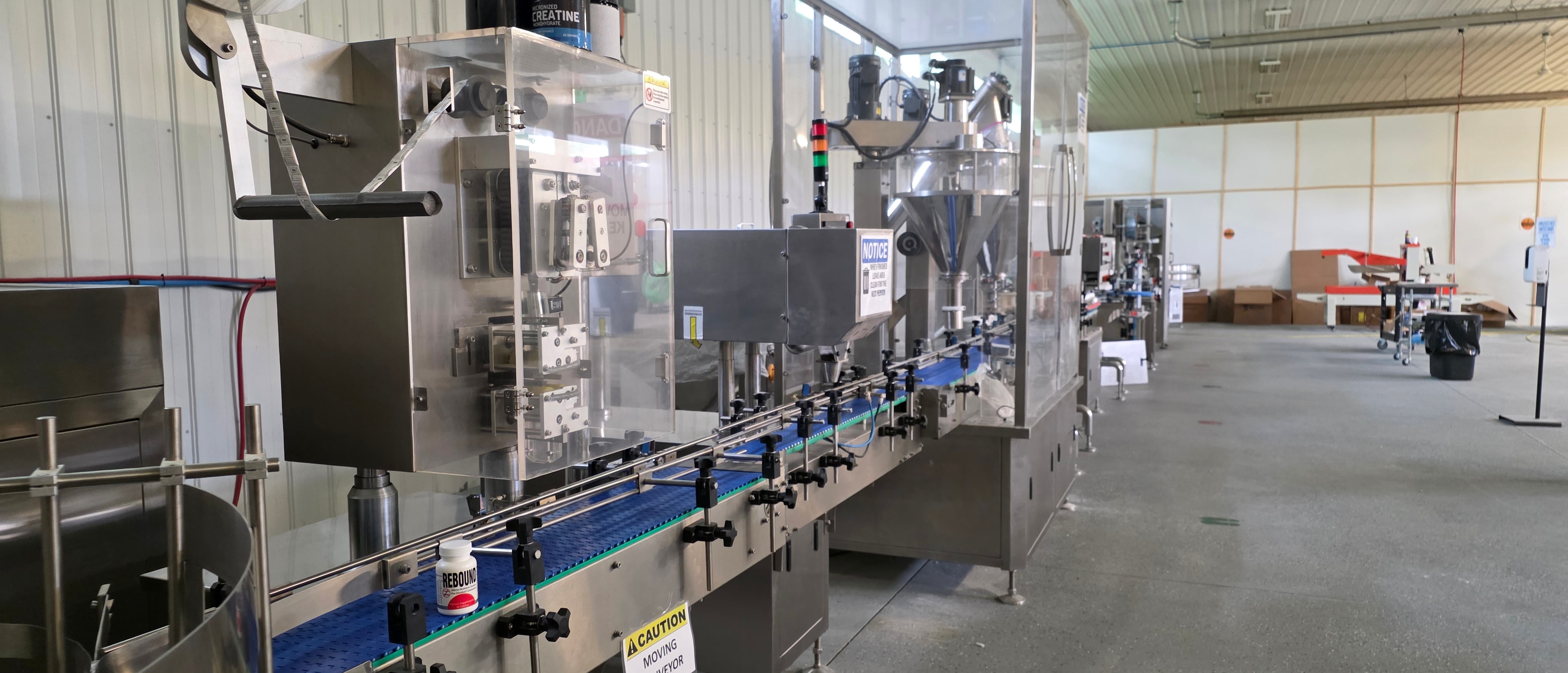 Rebound bottle on the automated filling line