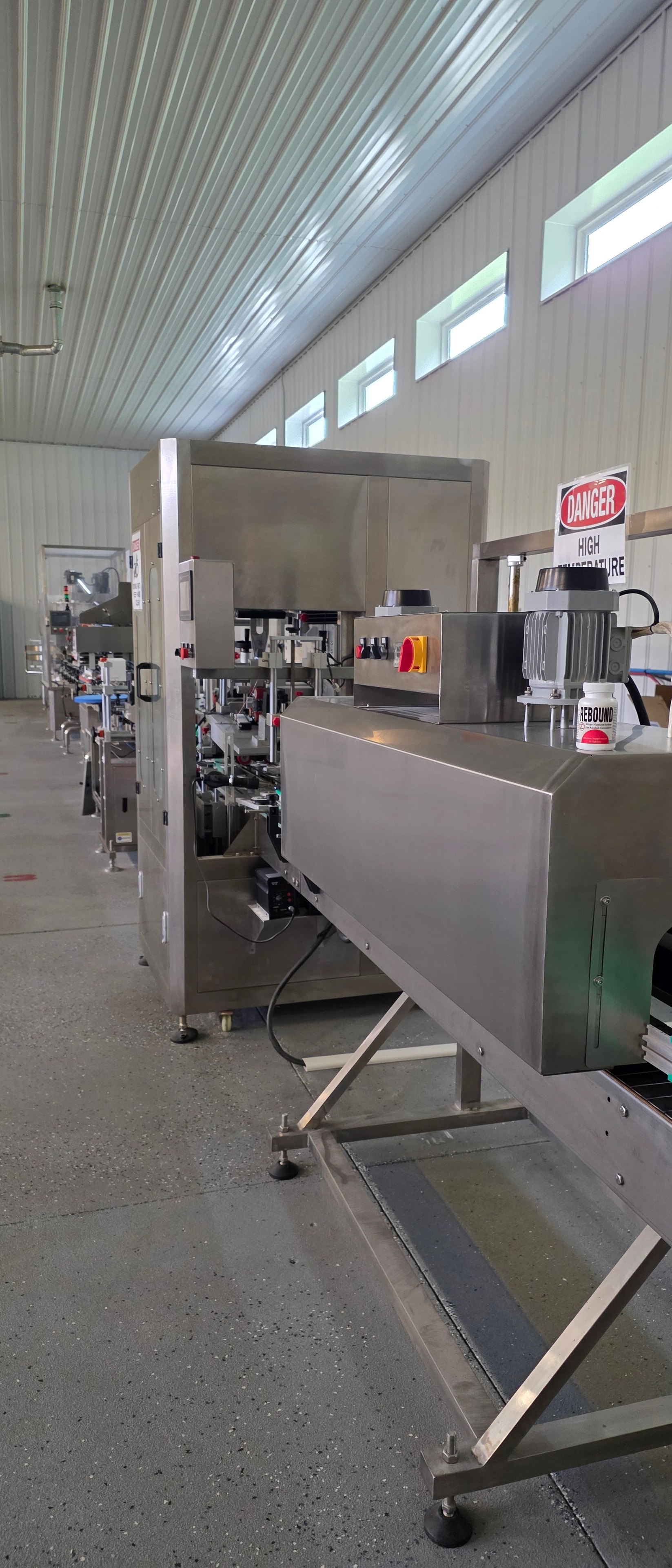 Wide view of the packaging line